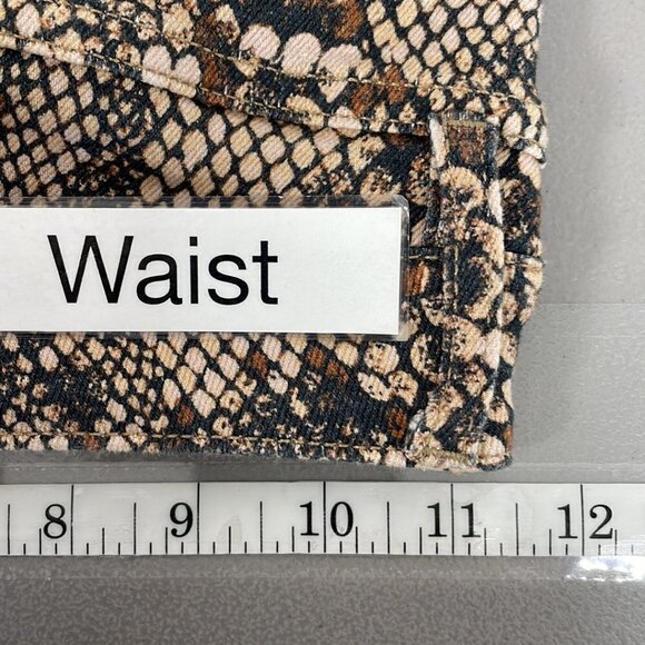 Free People We The Free Jeans NWT Two Faced Snake Skin Pockets Brown Size 24 - Picture 11 of 13